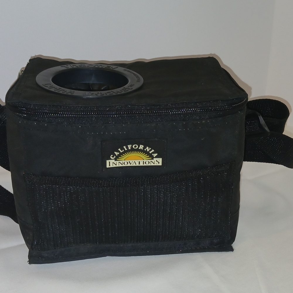 Black Lunch Bag With Cup Holder